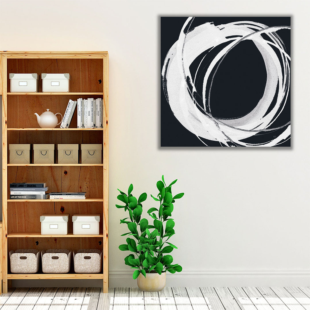 Gilded Enso I Black and White - Canvas Print Wall Art