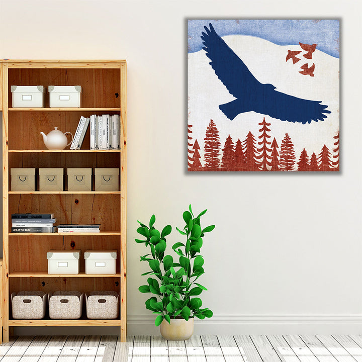 Patriotic Woodland Eagle - Canvas Print Wall Art