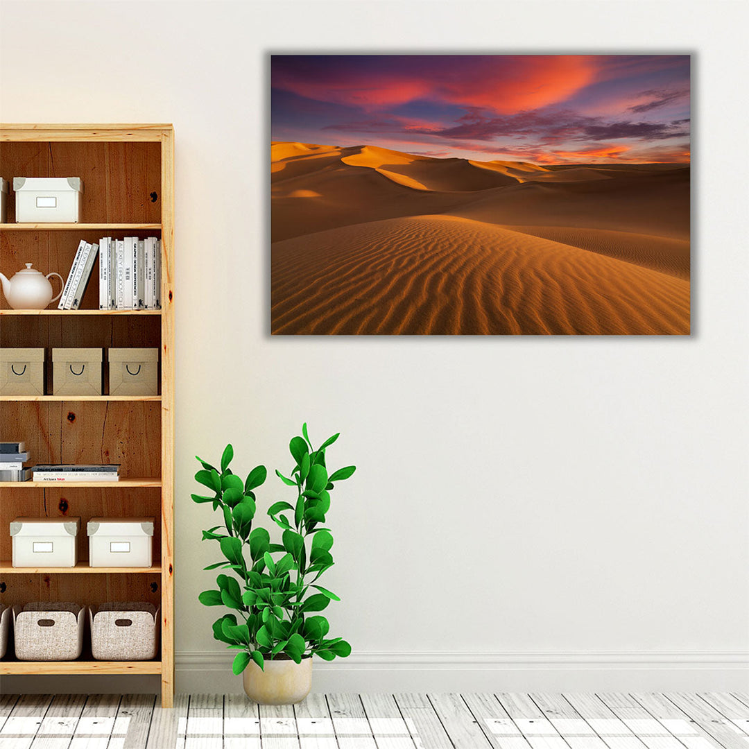 The Sahara Desert During Sunset - Canvas Print Wall Art