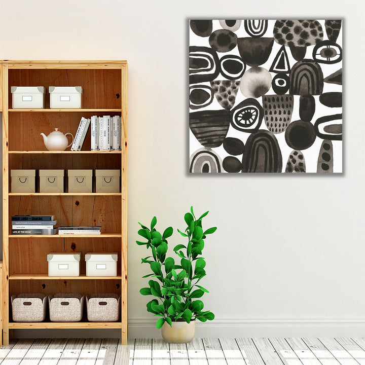 Quirky I Black and White - Canvas Print Wall Art