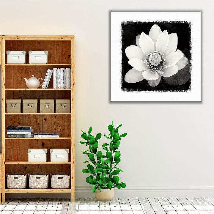 Lotus Flower II Black and White - Canvas Print Wall Art