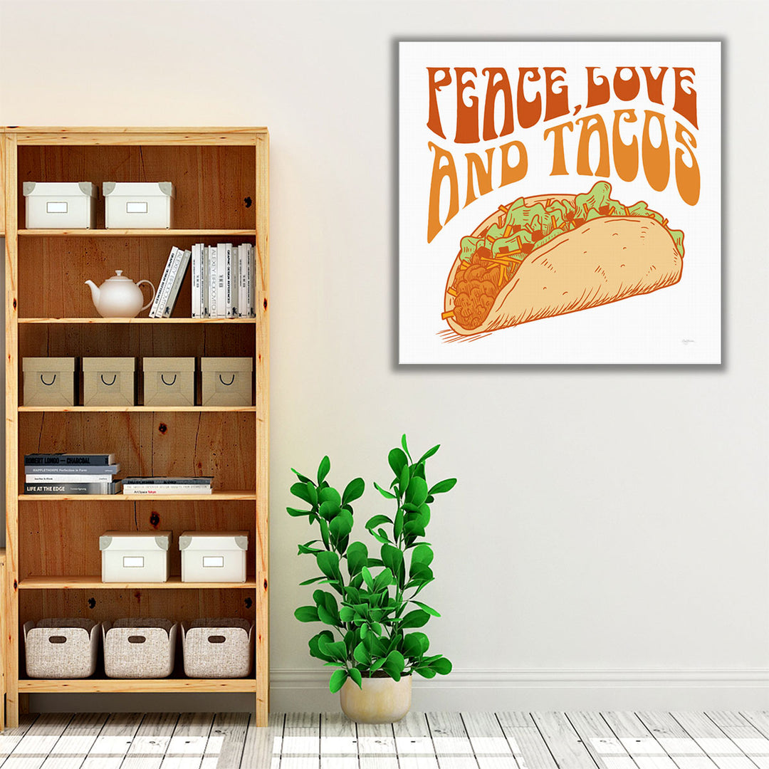 Peace Love and Tacos - Canvas Print Wall Art