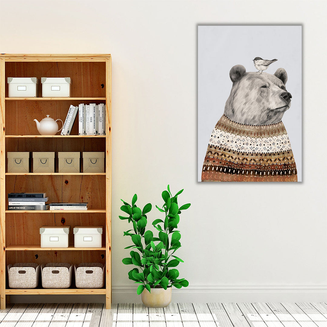 Fair Isle Bear I - Canvas Print Wall Art