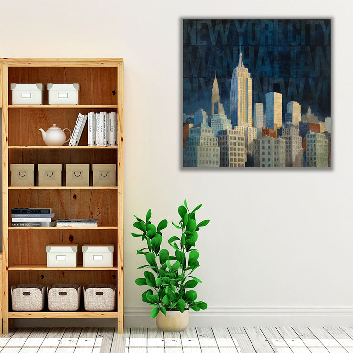 Midnight in Midtown Words - Canvas Print Wall Art