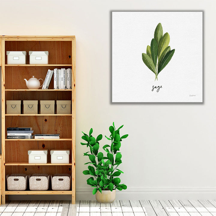 Herbs II White - Canvas Print Wall Art