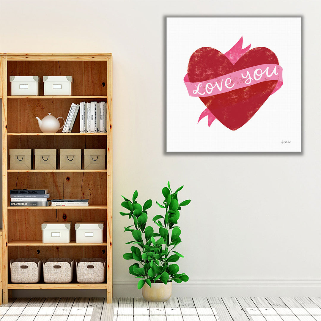 Love Letters VIII Deep Red - Canvas Print Wall Art