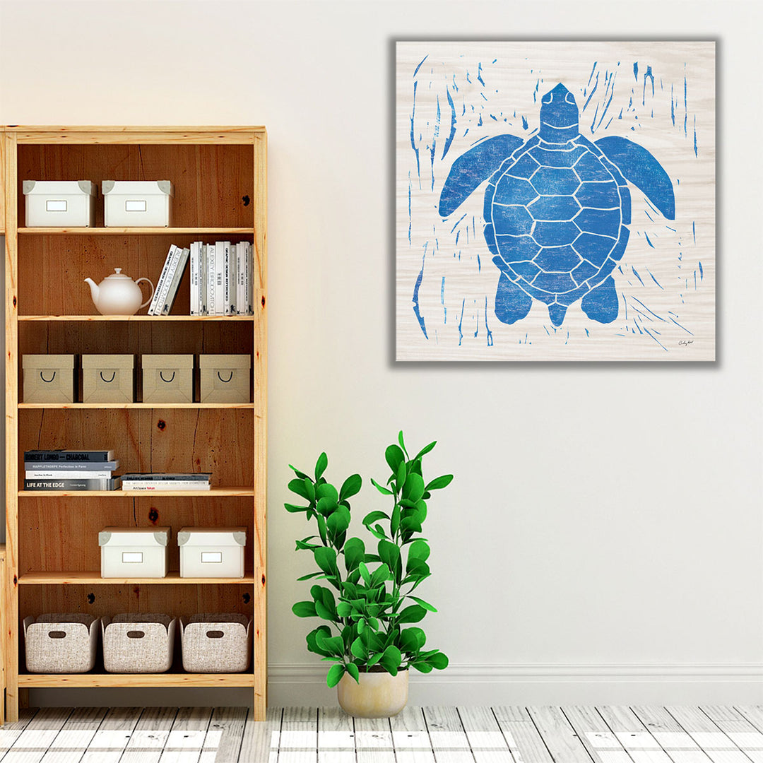 Sea Creature Turtle Blue - Canvas Print Wall Art