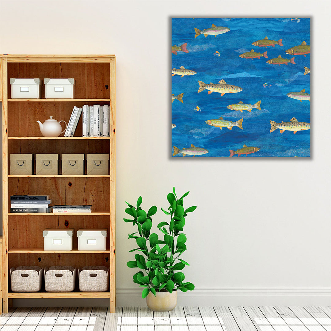 Angling in The Stream Pattern I - Canvas Print Wall Art