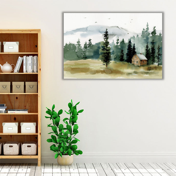 Cabin in the Woods - Canvas Print Wall Art