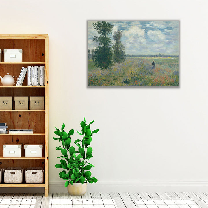 Rustic floral landscape wall art in vintage tones