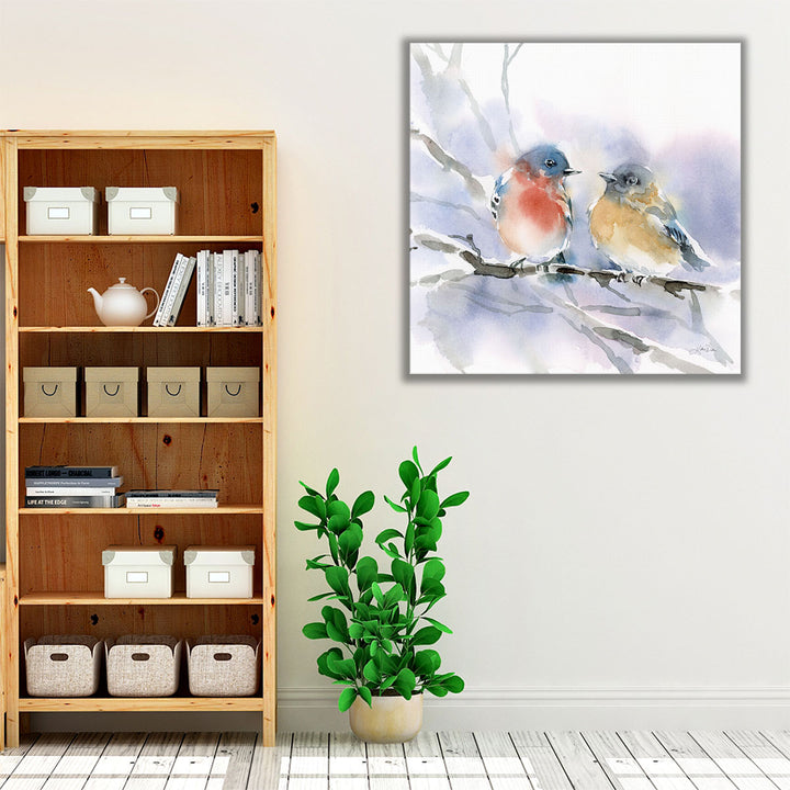 Bluebird Pair - Canvas Print Wall Art