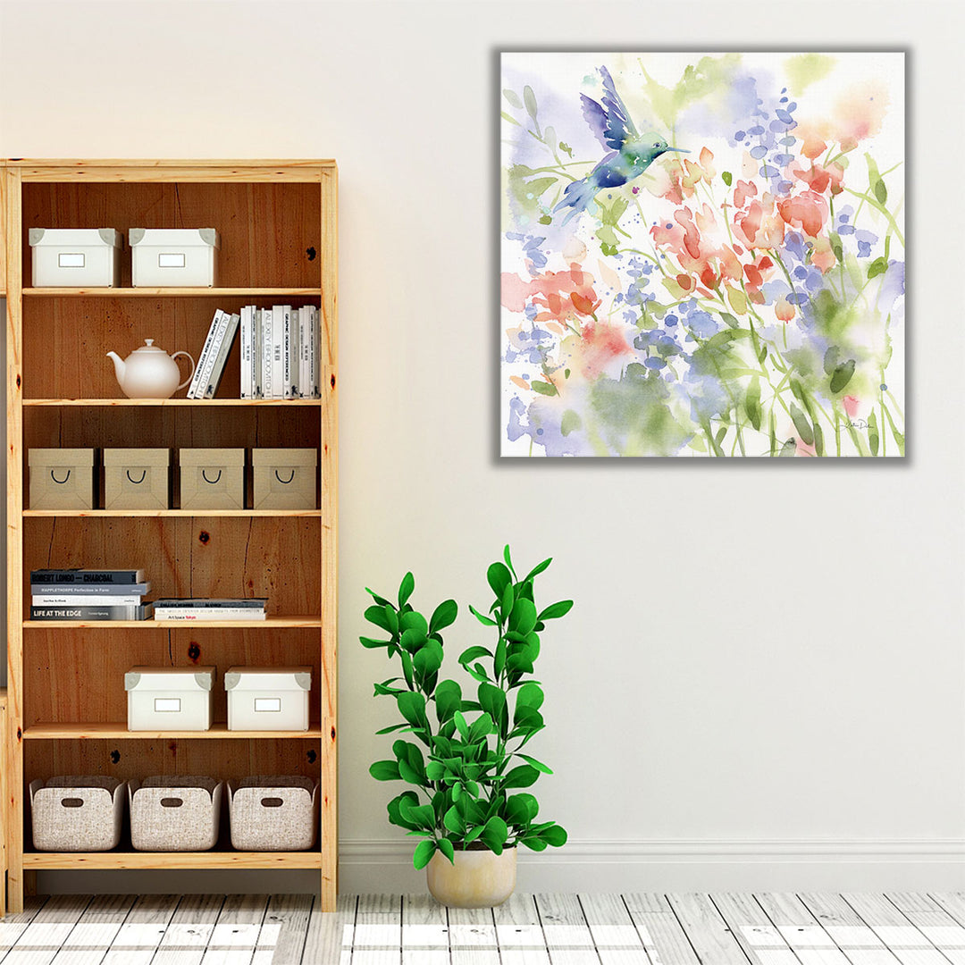 Hummingbird Meadow  - Canvas Print Wall Art