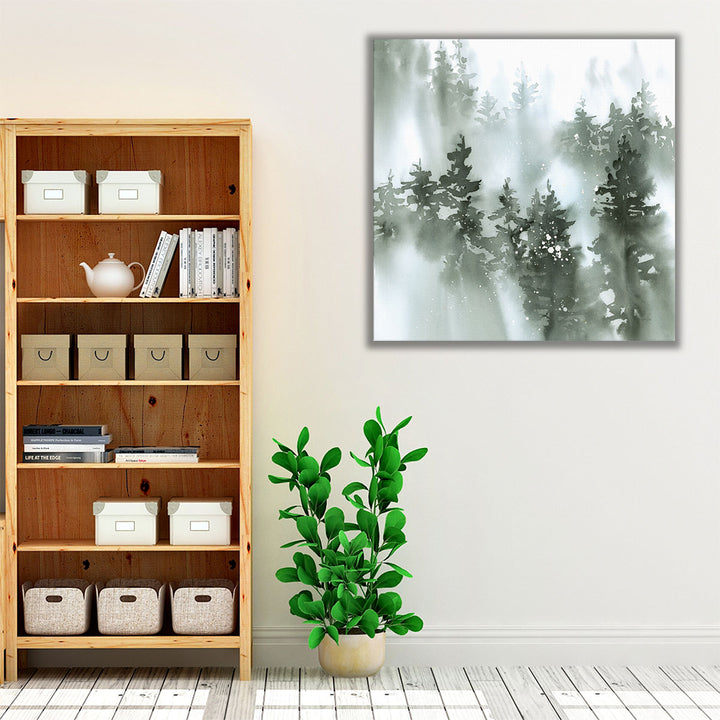 Misty Forest I Green - Canvas Print Wall Art