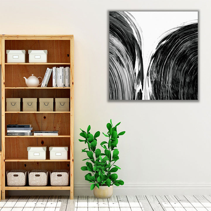 Swirl I Black and White - Canvas Print Wall Art