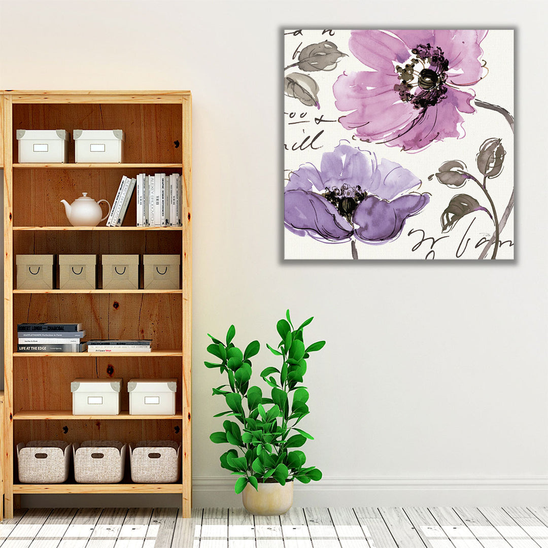 Floral Waltz Plum I - Canvas Print Wall Art