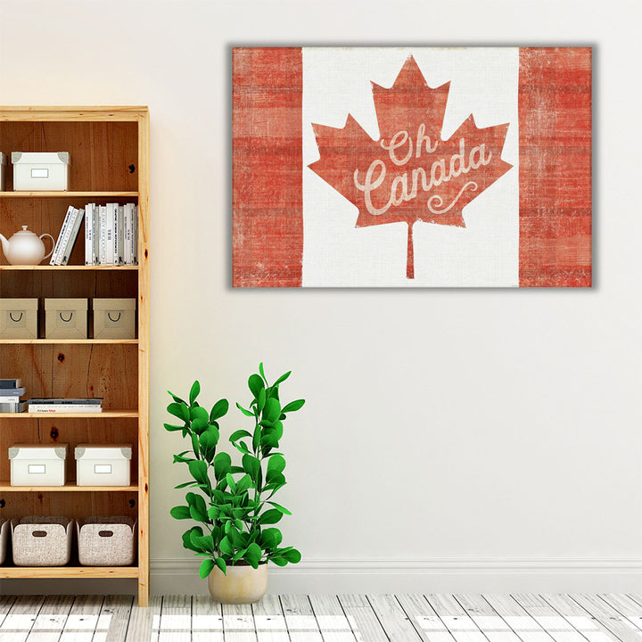 Oh Canada Flag - Canvas Print Wall Art