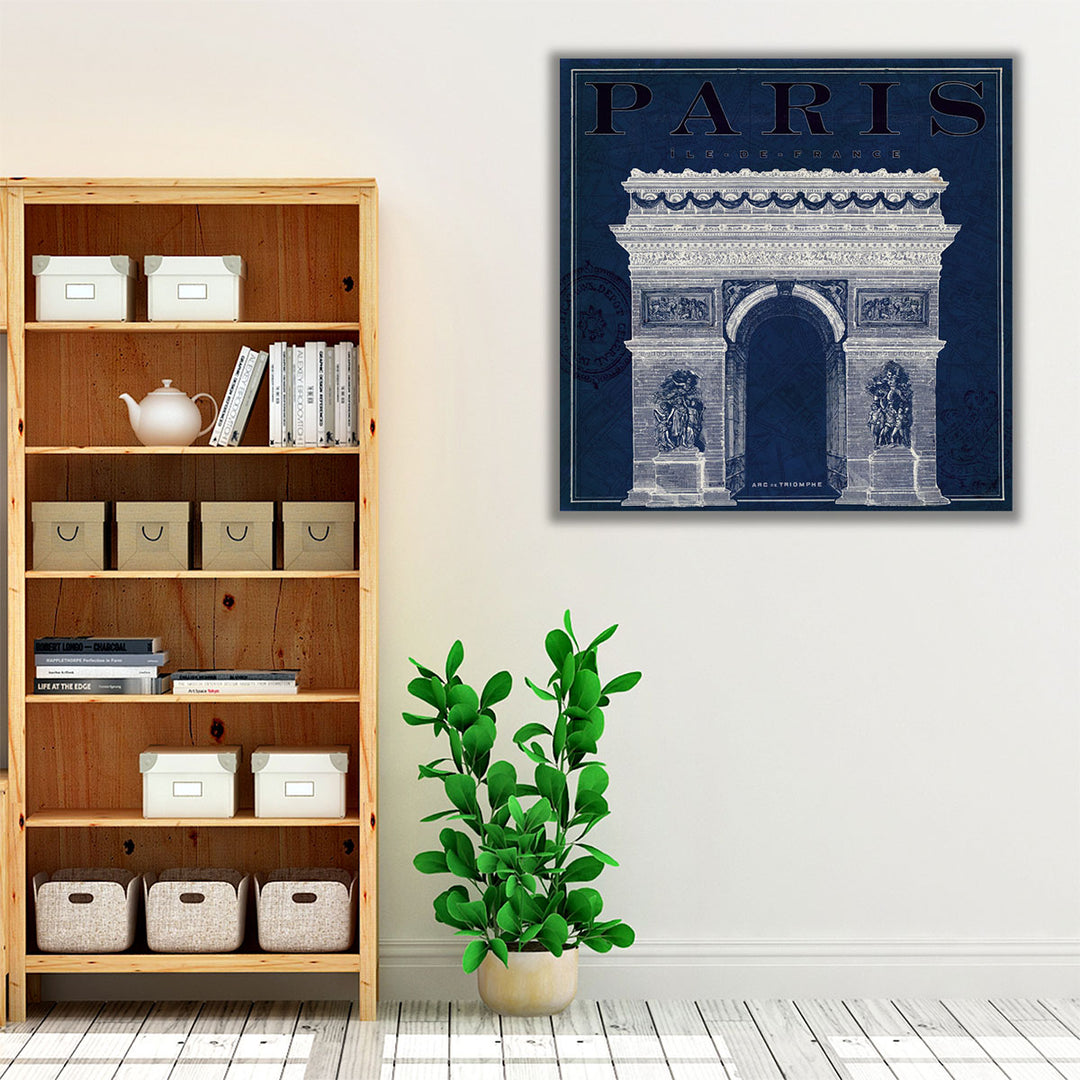 Blueprint Arc de Triomphe - Canvas Print Wall Art