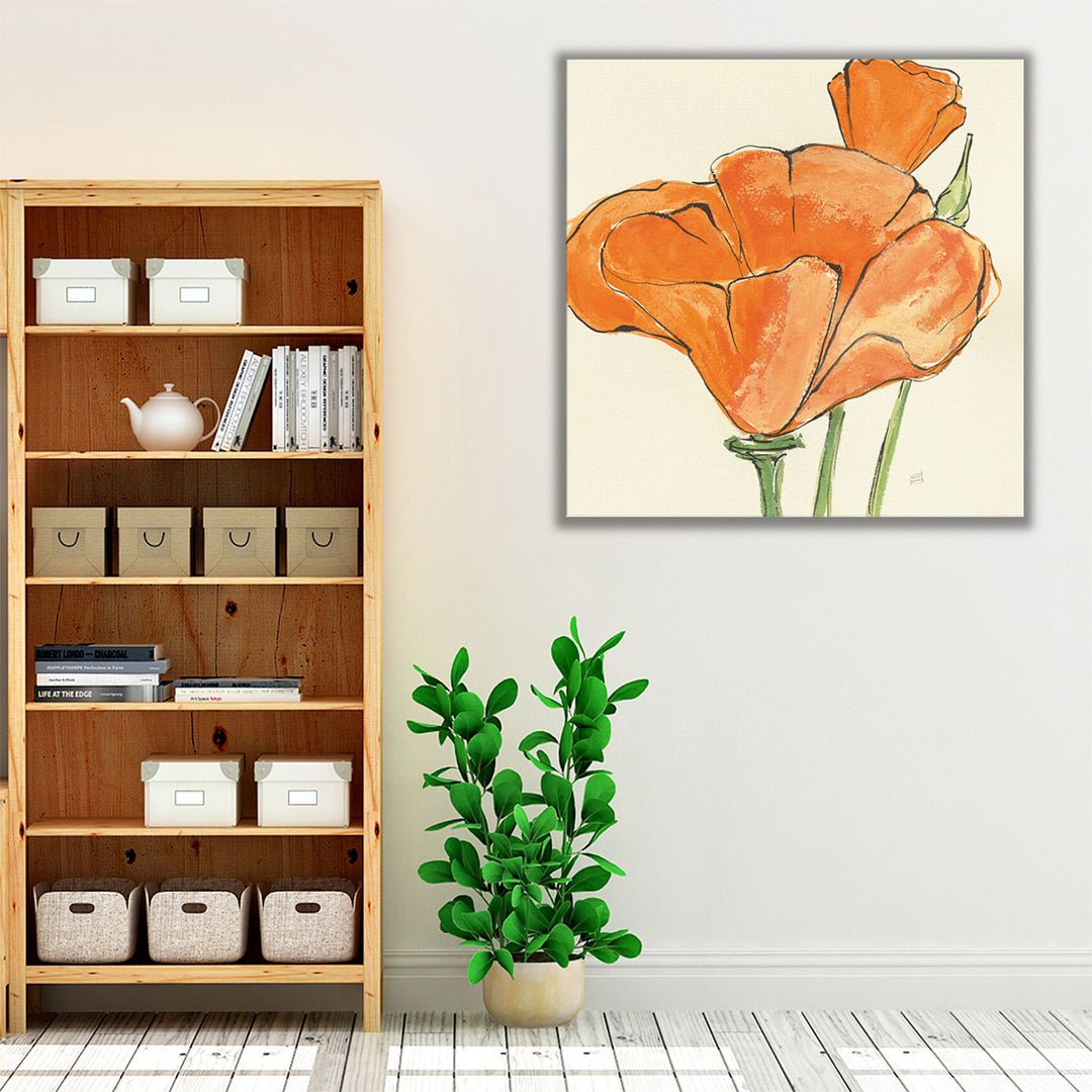 Sunshine Poppy IV - Canvas Print Wall Art