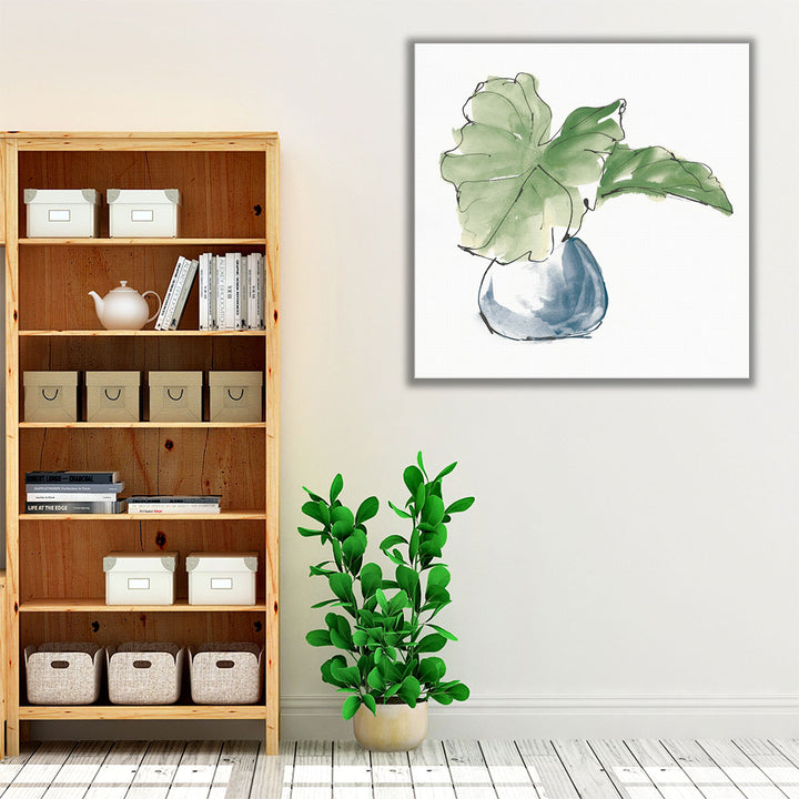 Plant Big Leaf I Dark Green - Canvas Print Wall Art