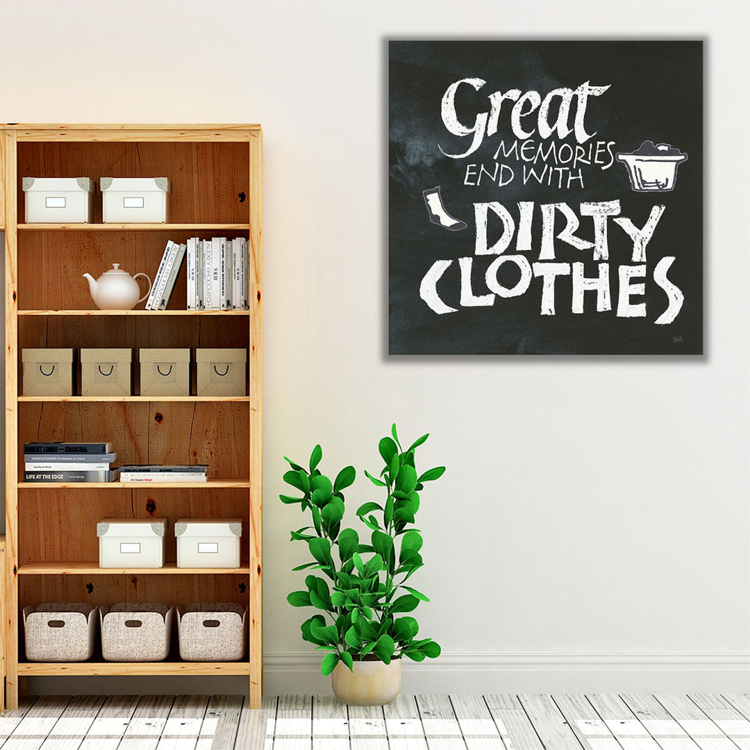 Laundry Room I Black and White - Canvas Print Wall Art