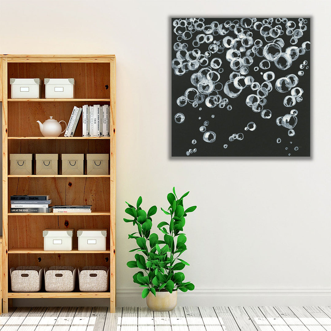 Bubbles II Black and White - Canvas Print Wall Art