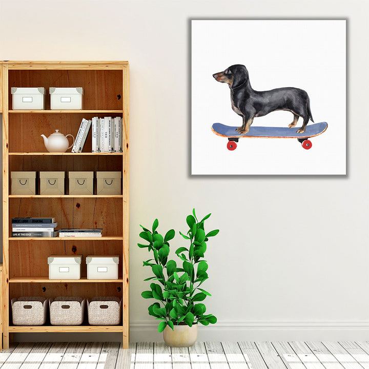 Pups on Wheels II - Canvas Print Wall Art