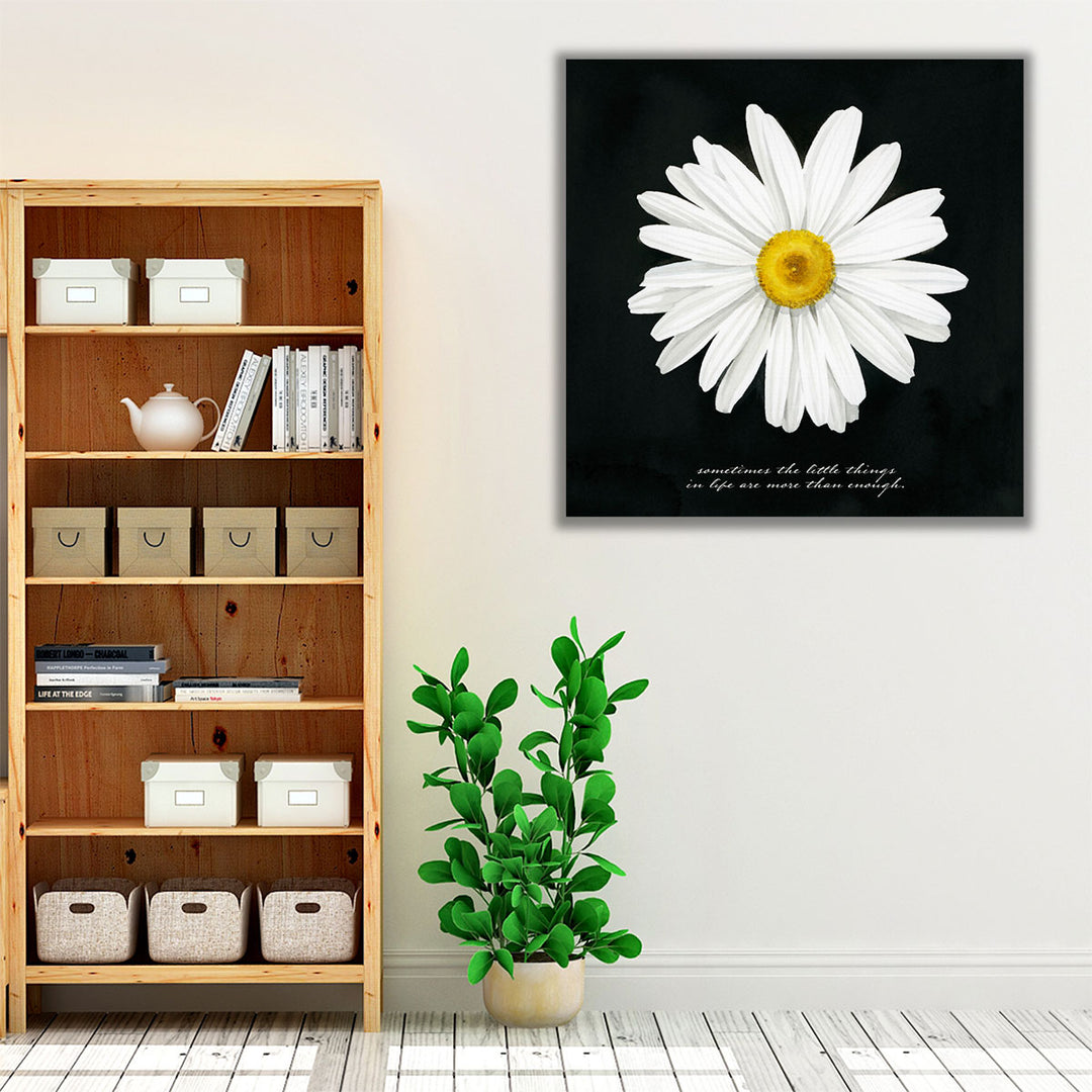 Delicate Daisy I Black And White - Canvas Print Wall Art