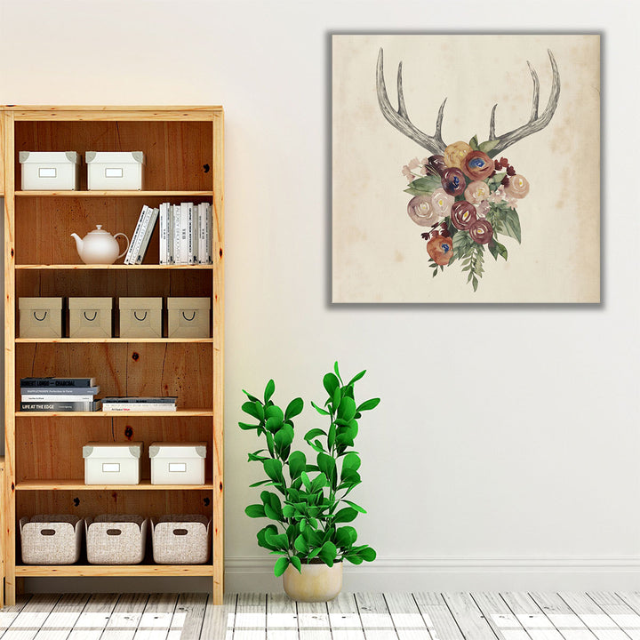 Flower Antlers I - Canvas Print Wall Art