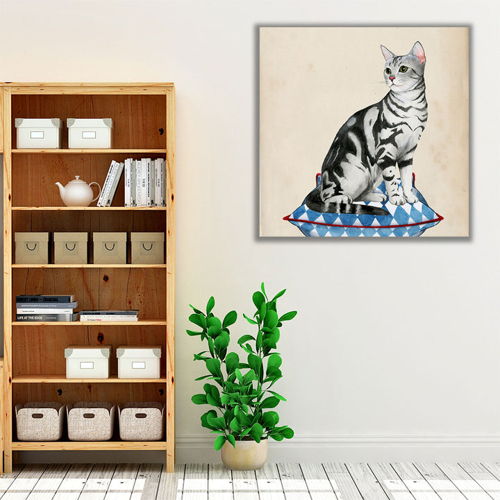 Lady Cat I Black And White - Canvas Print Wall Art