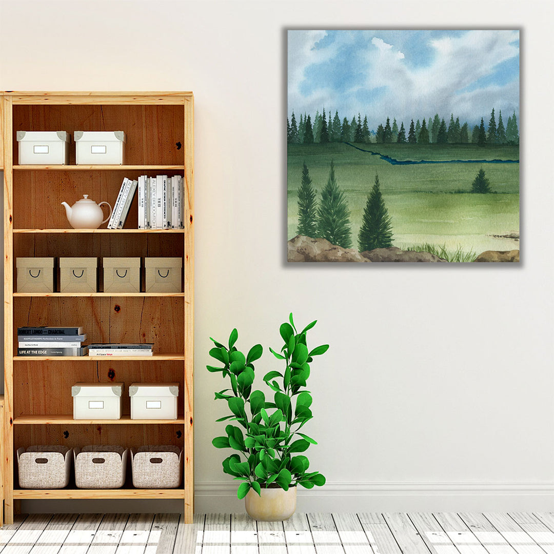 Trees by the River I - Canvas Print Wall Art