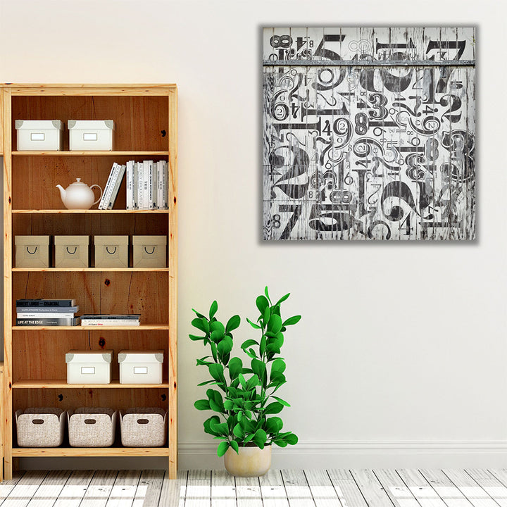 Found Symbols I Black And White - Canvas Print Wall Art