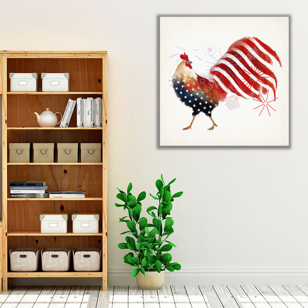 Rooster Fireworks I - Canvas Print Wall Art