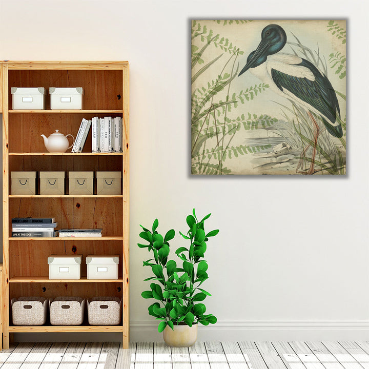 Heron & Ferns I - Canvas Print Wall Art