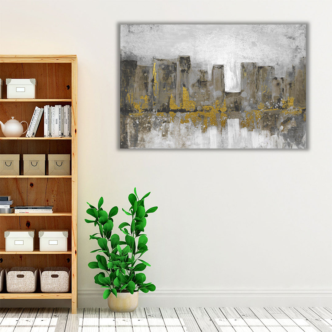 Golden City Glow - Canvas Print Wall Art