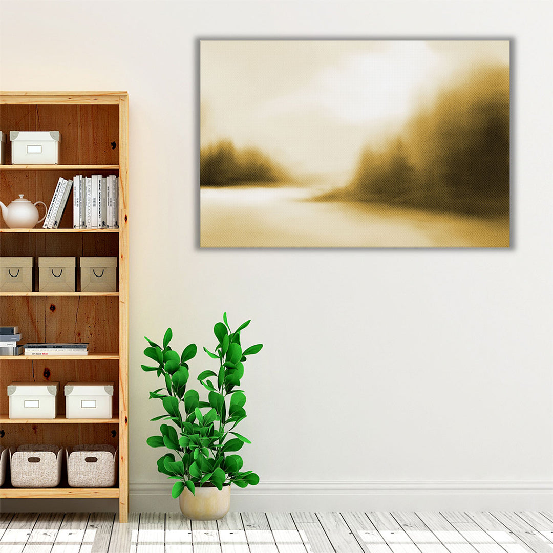 The Inlet Muted Mustard - Canvas Print Wall Art