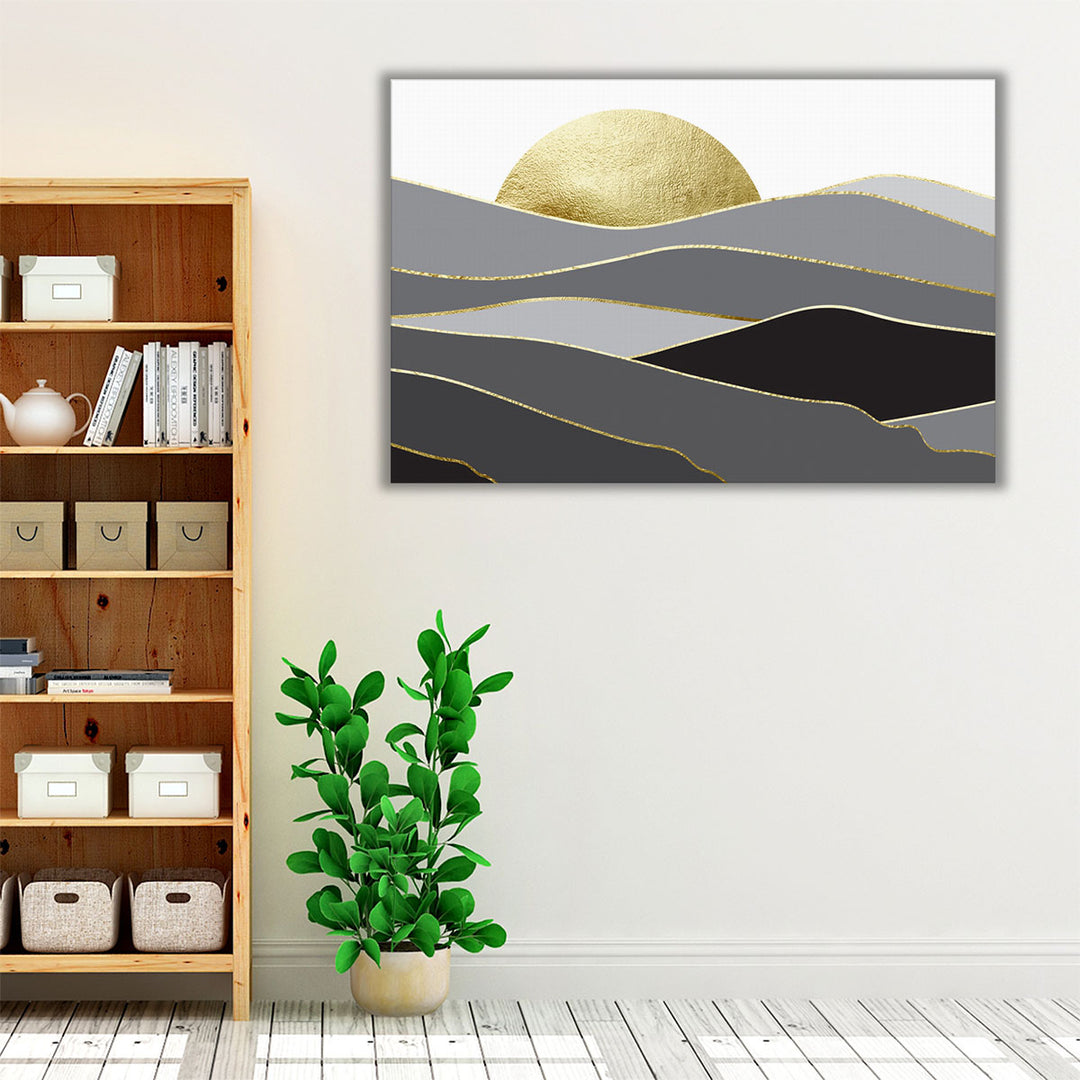 Landscape In Black And Gold 2 - Canvas Print Wall Art