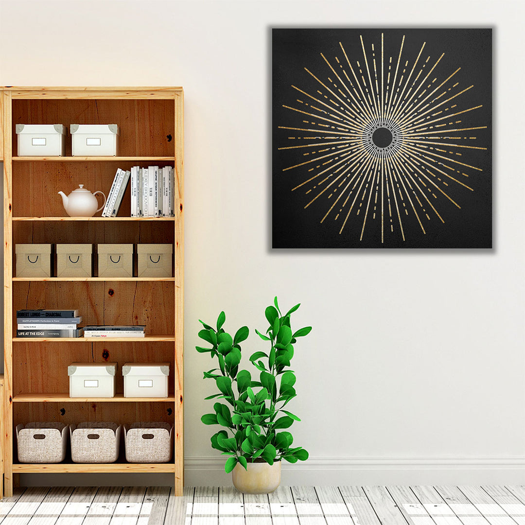 White Gold Burst - Canvas Print Wall Art