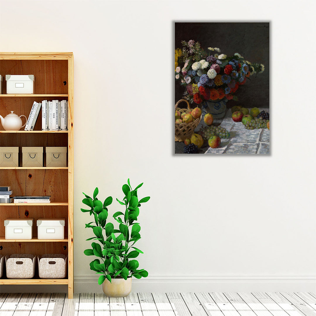 Still Life with Flowers and Fruit, 1869 - Canvas Print Wall Art