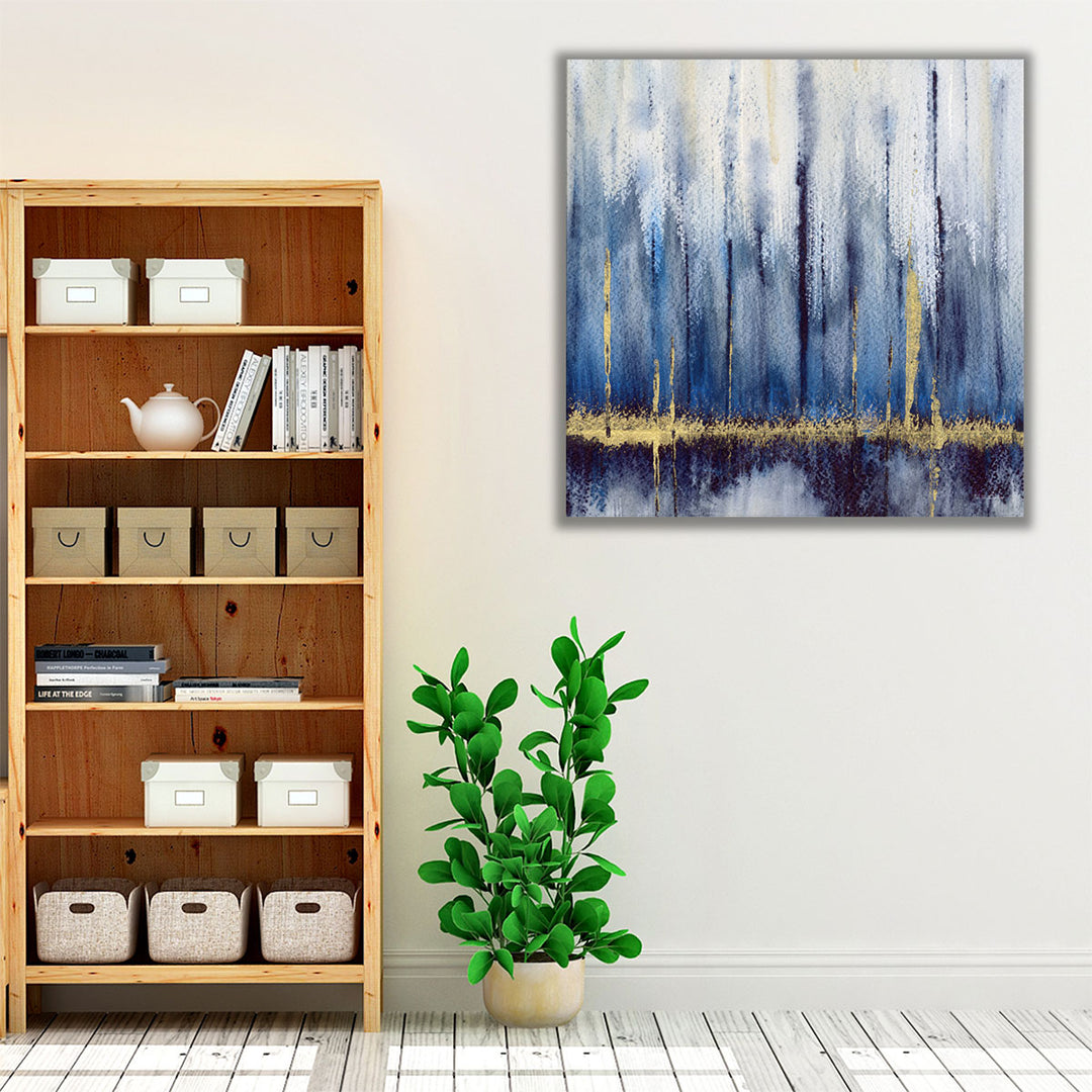 Indigo With Gold 2 - Canvas Print Wall Art