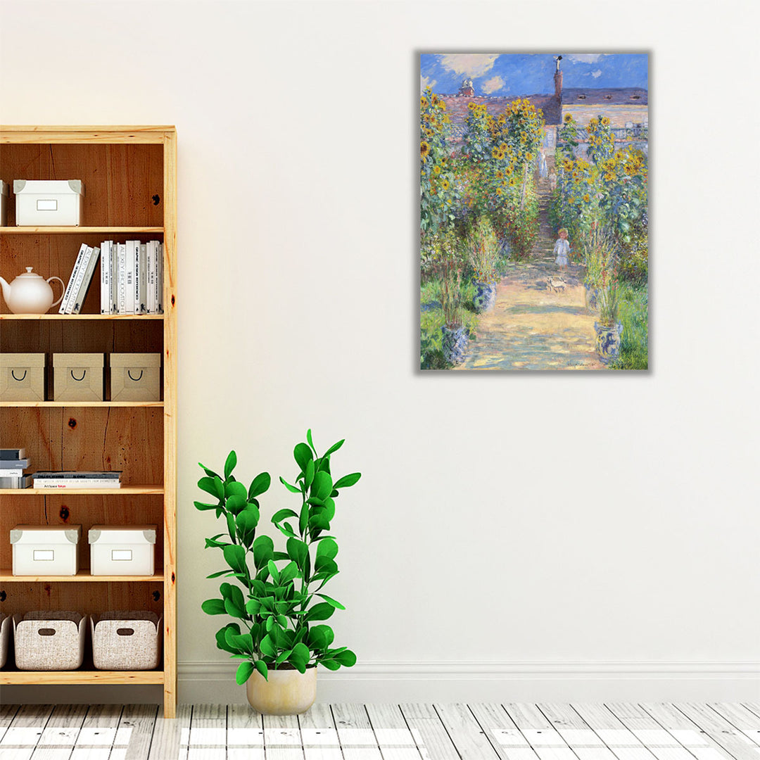 The Artist's Garden at Vetheuil, 1881 - Canvas Print Wall Art