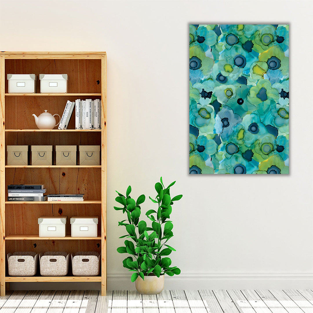 Emerald Bloom Matrix - Canvas Print Wall Art