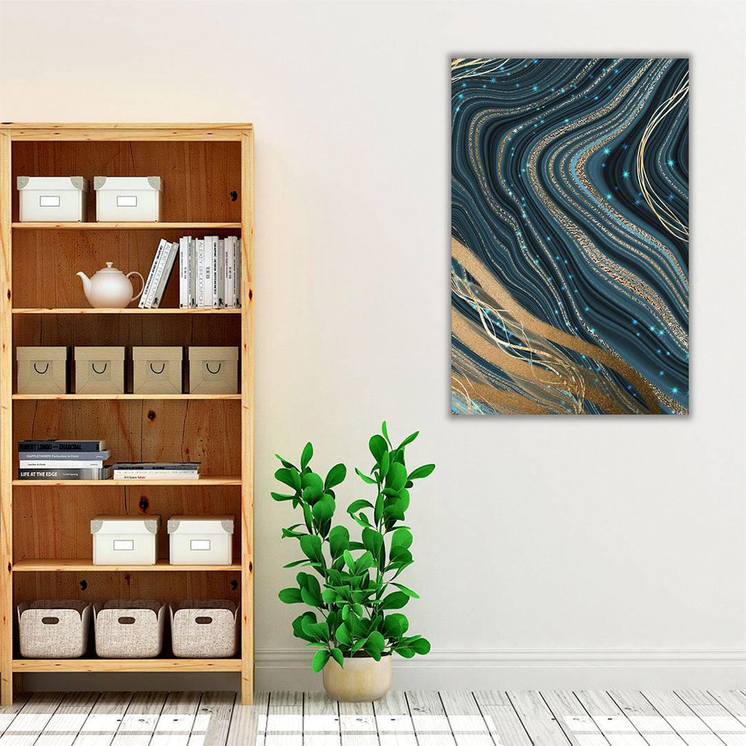 Marbled Blues - Canvas Print Wall Art