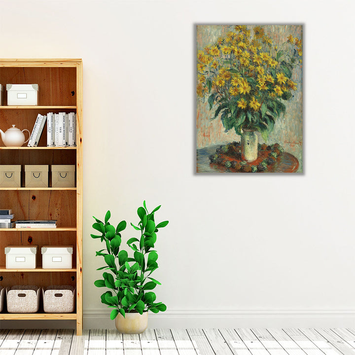 Wrapped canvas with yellow botanical blooms