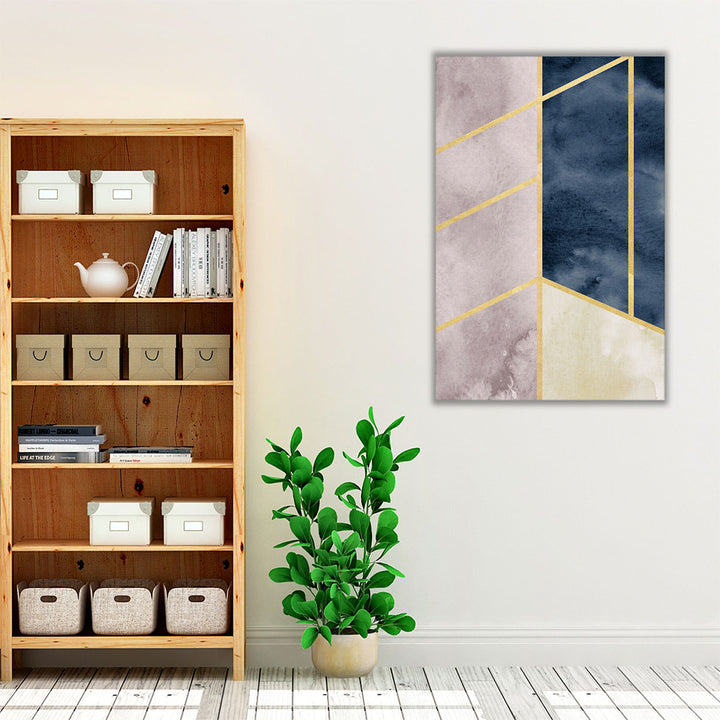 Watercolor Abstract With Gold - Canvas Print Wall Art