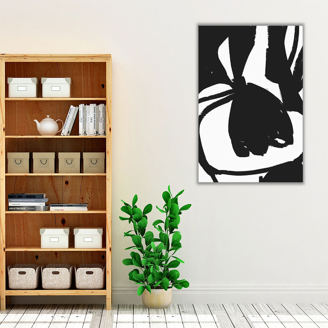 Hanging Tulip Black and White - Canvas Print Wall Art