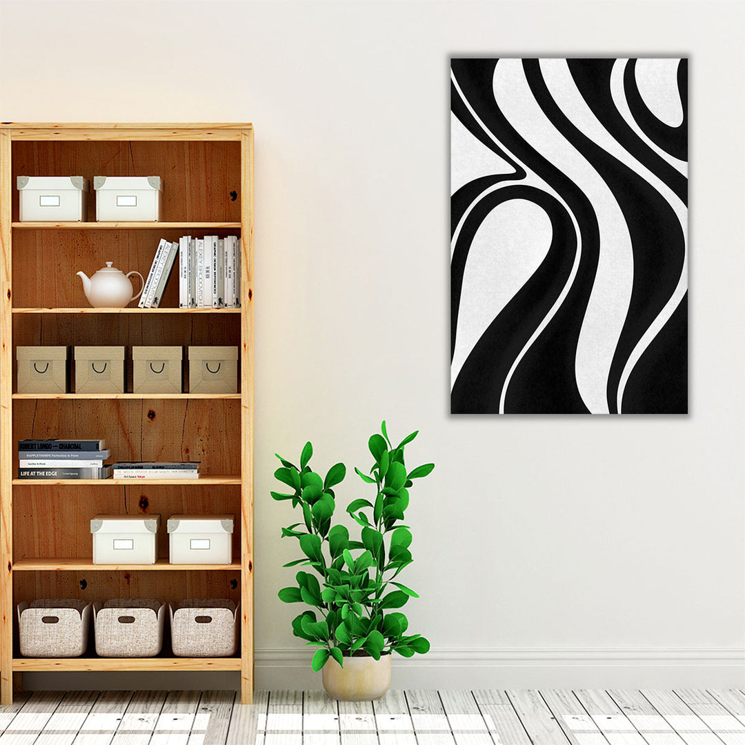 Intuitive Information Black and White - Canvas Print Wall Art