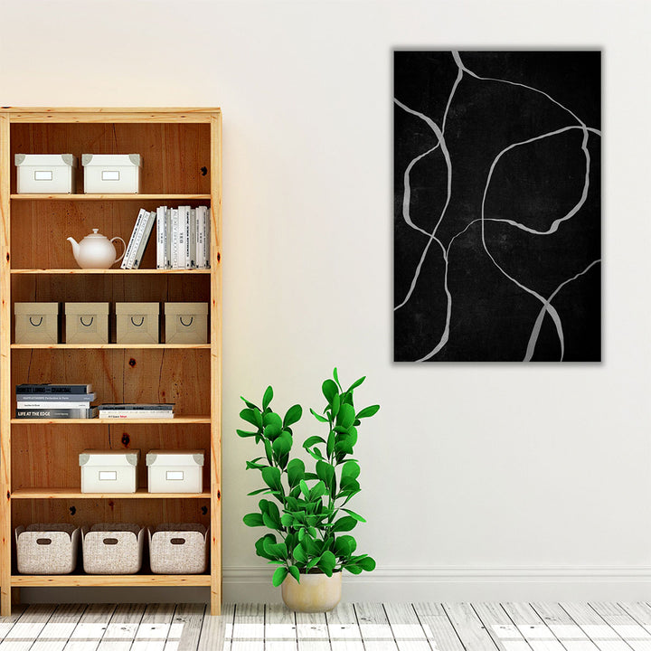 Trapped Movement 1 Black and White- Canvas Print Wall Art