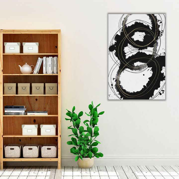 Swirls And Twirls Black and White - Canvas Print Wall Art