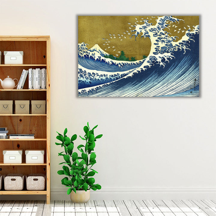 A Colored Version of The Big Waves - Canvas Print Wall Art