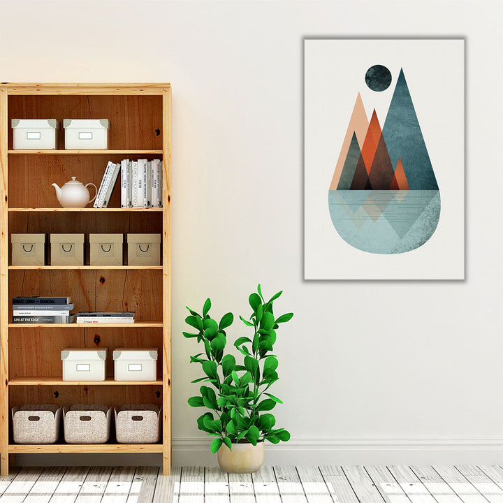 Minimalist MidCentury Orange Teal 2 - Canvas Print Wall Art